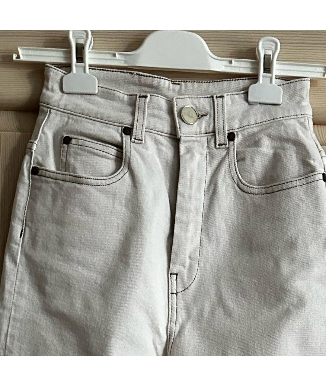 ERIKA CAVALLINI Бежевые хлопко-эластановые прямые джинсы, фото 3