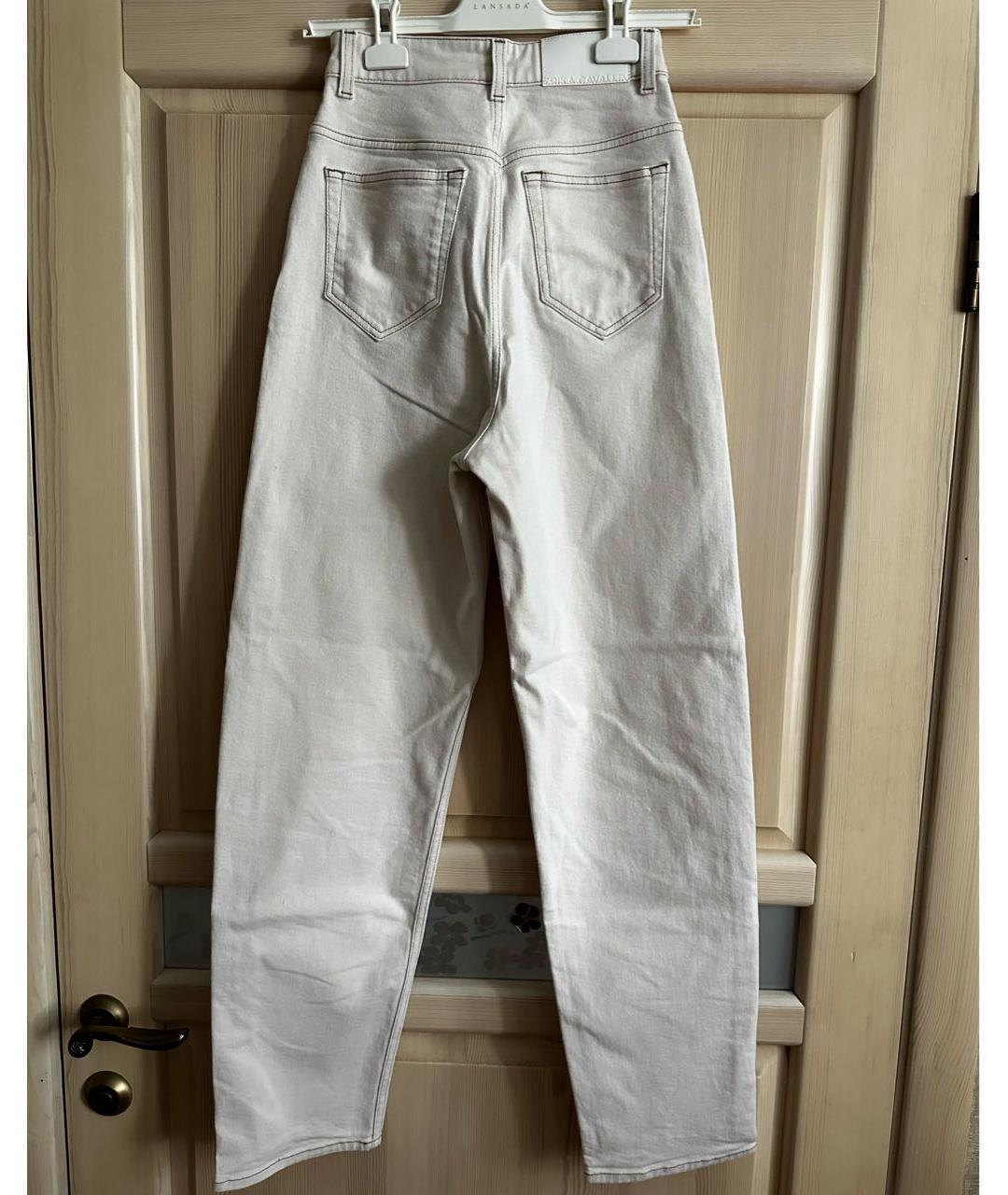 ERIKA CAVALLINI Бежевые хлопко-эластановые прямые джинсы, фото 2