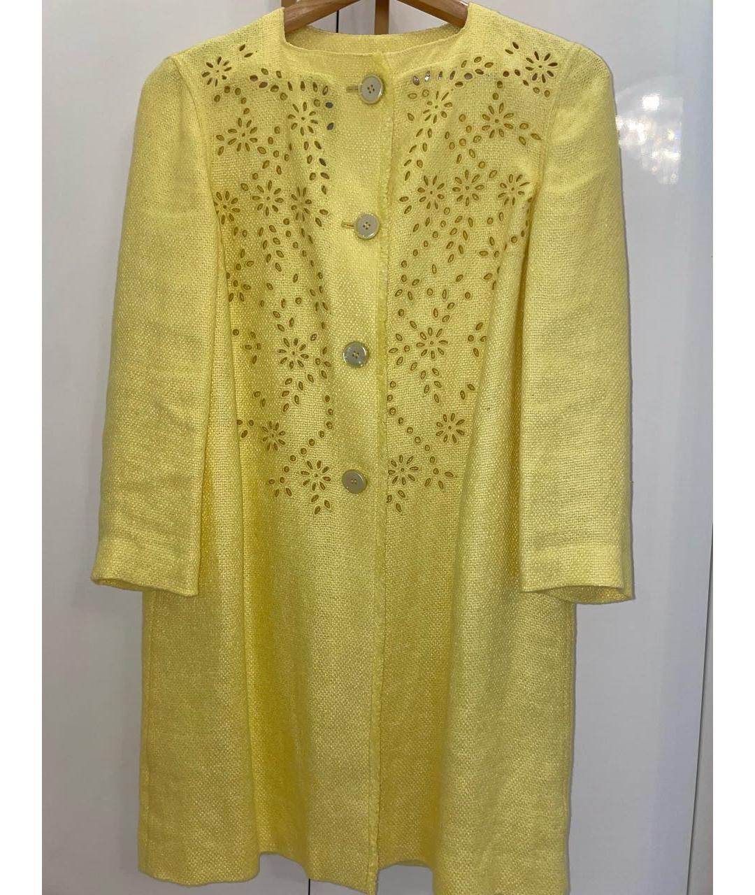 ERMANNO SCERVINO Желтый льняной жакет/пиджак, фото 6