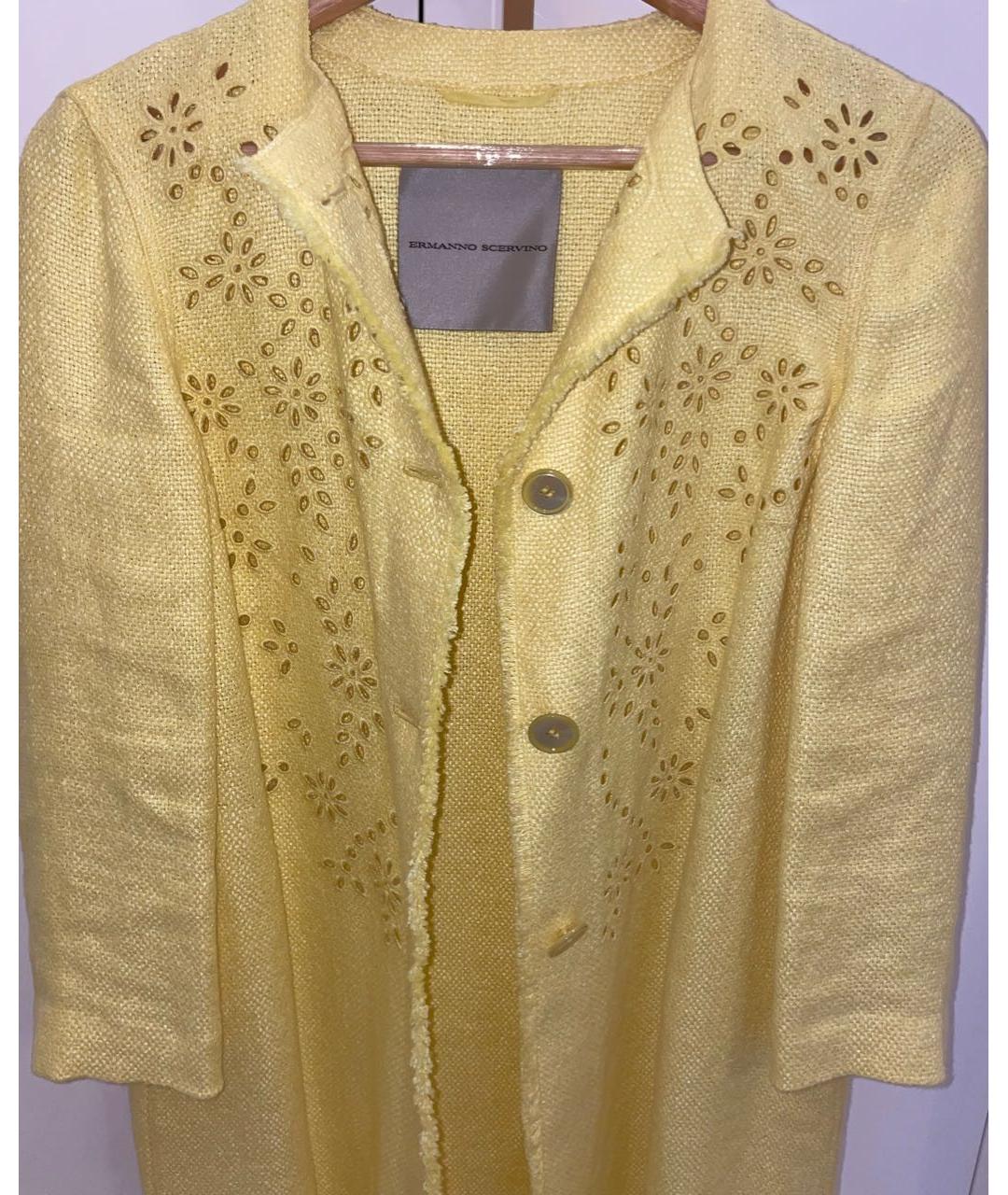 ERMANNO SCERVINO Желтый льняной жакет/пиджак, фото 3