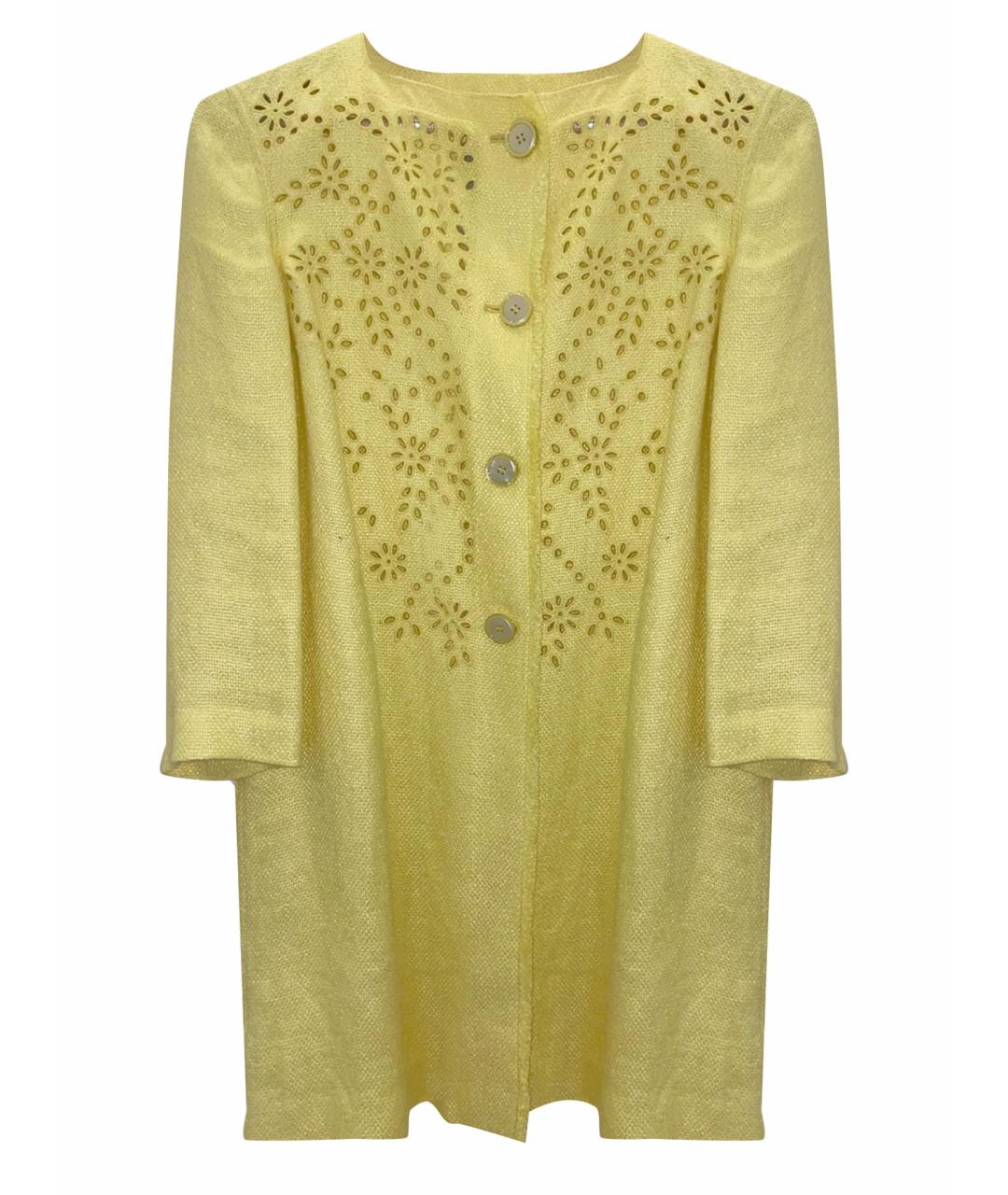 ERMANNO SCERVINO Желтый льняной жакет/пиджак, фото 1