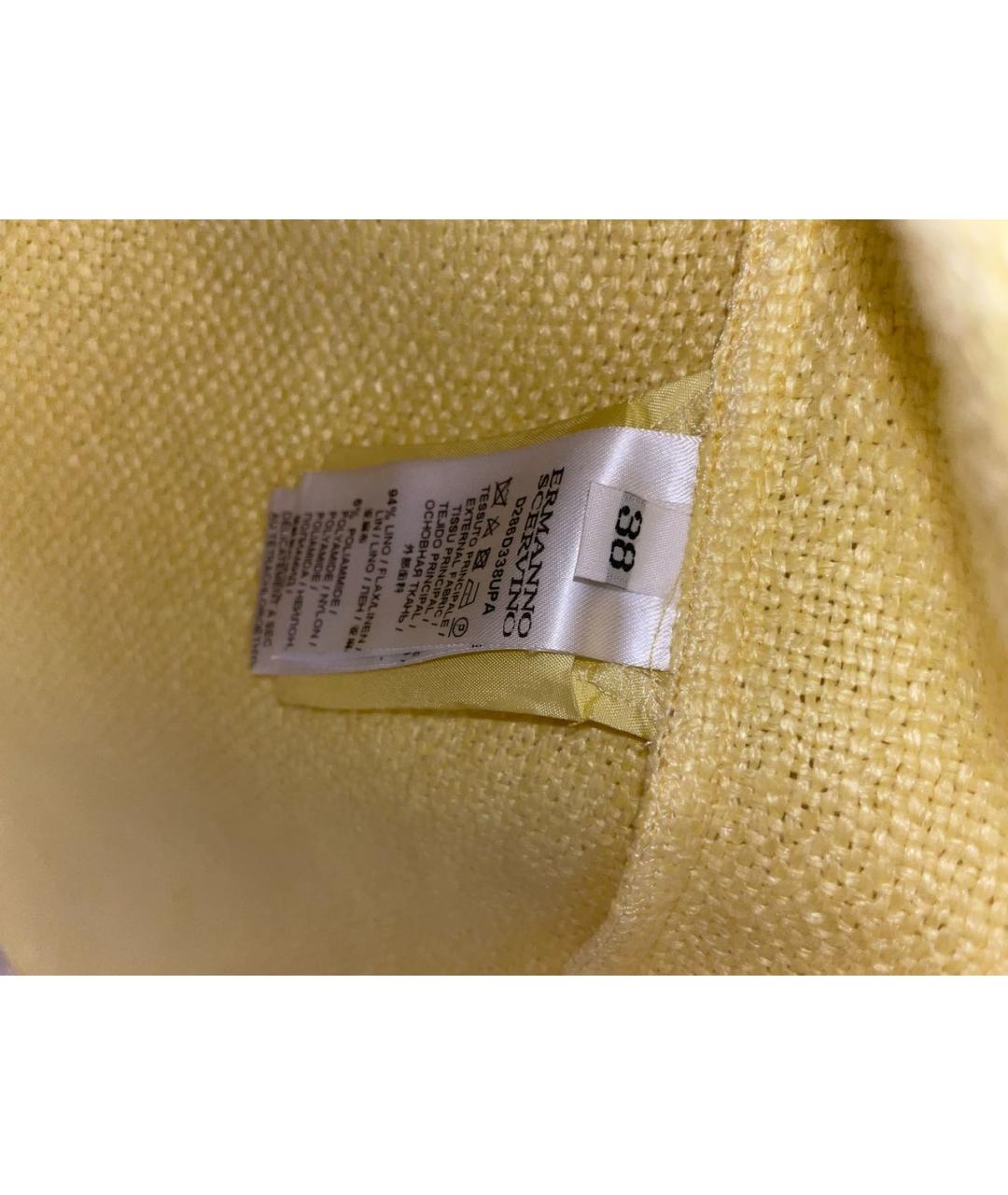 ERMANNO SCERVINO Желтый льняной жакет/пиджак, фото 5
