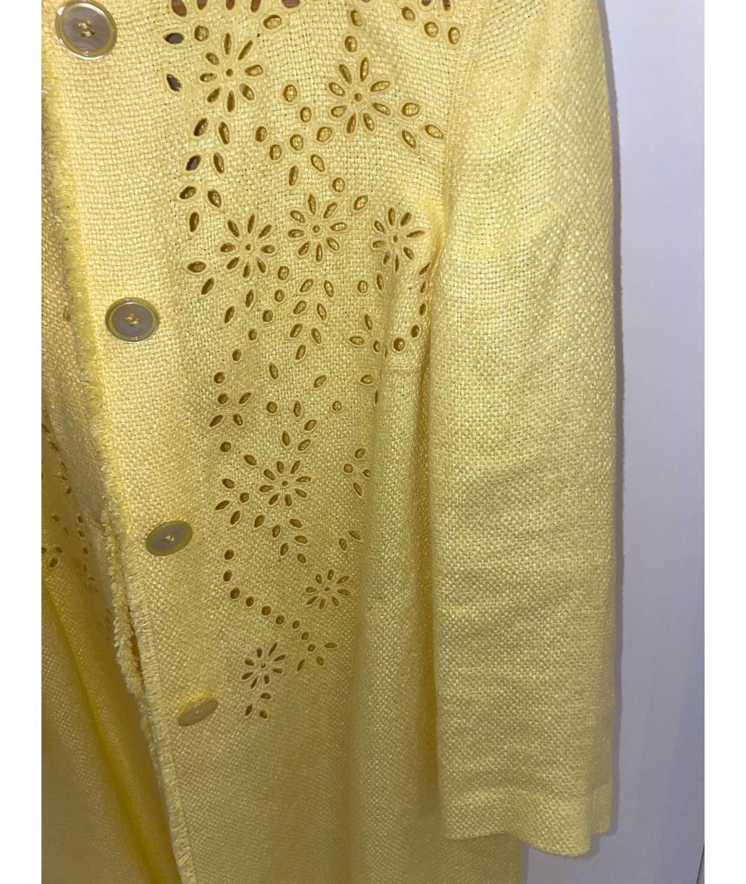 ERMANNO SCERVINO Желтый льняной жакет/пиджак, фото 4