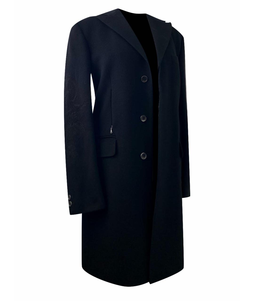 JOHN RICHMOND Черное шерстяное пальто, фото 1