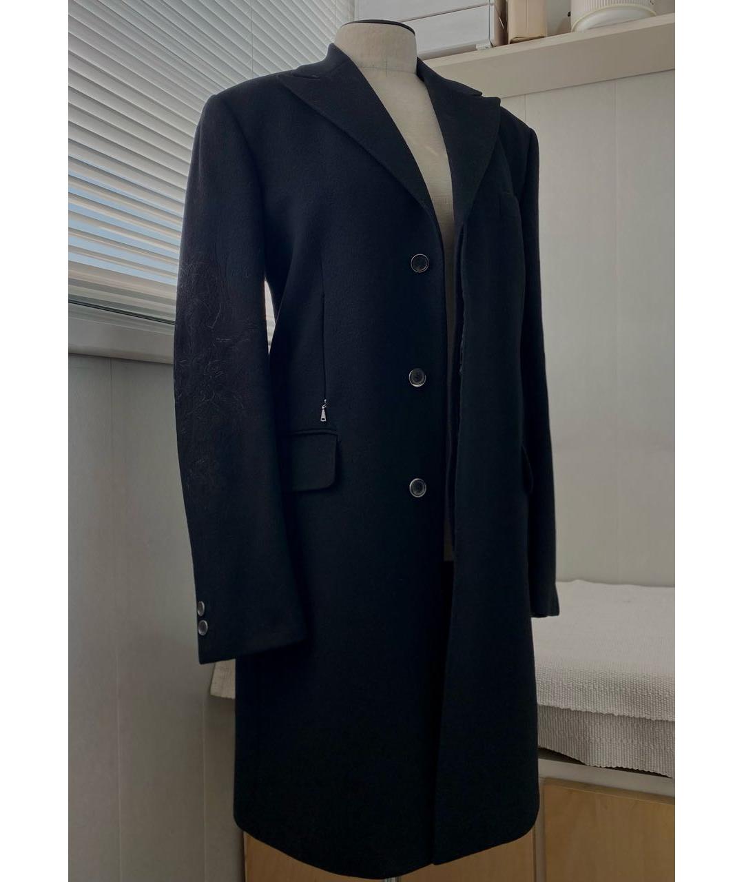 JOHN RICHMOND Черное шерстяное пальто, фото 3