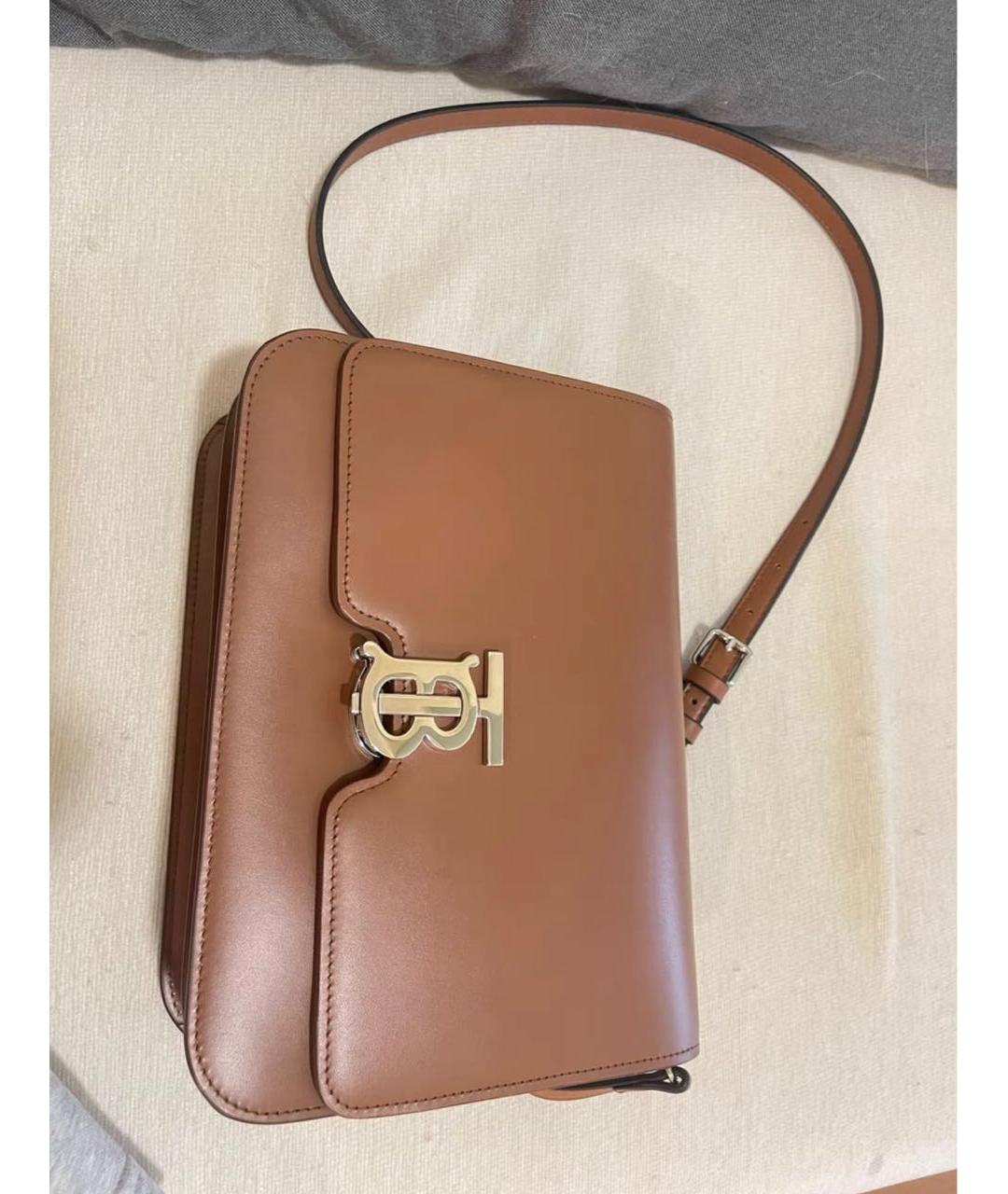BURBERRY Коричневая кожаная сумка через плечо, фото 3