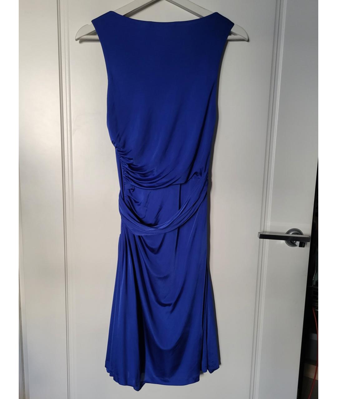 ROBERTO CAVALLI Синее вискозное коктейльное платье, фото 2