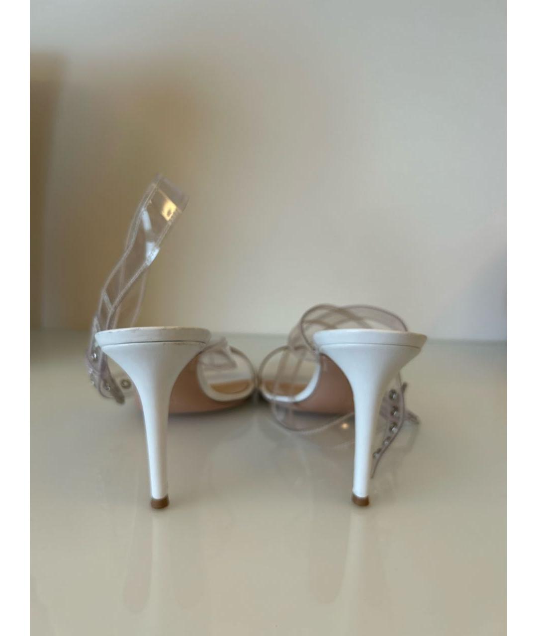 GIANVITO ROSSI Белые кожаные босоножки, фото 4