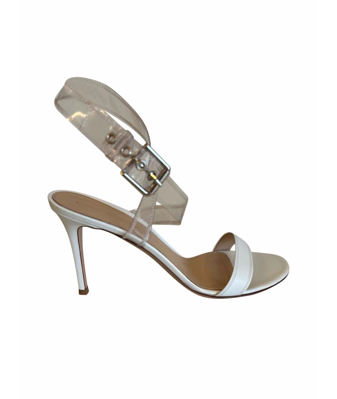 GIANVITO ROSSI Белые кожаные босоножки, фото 1