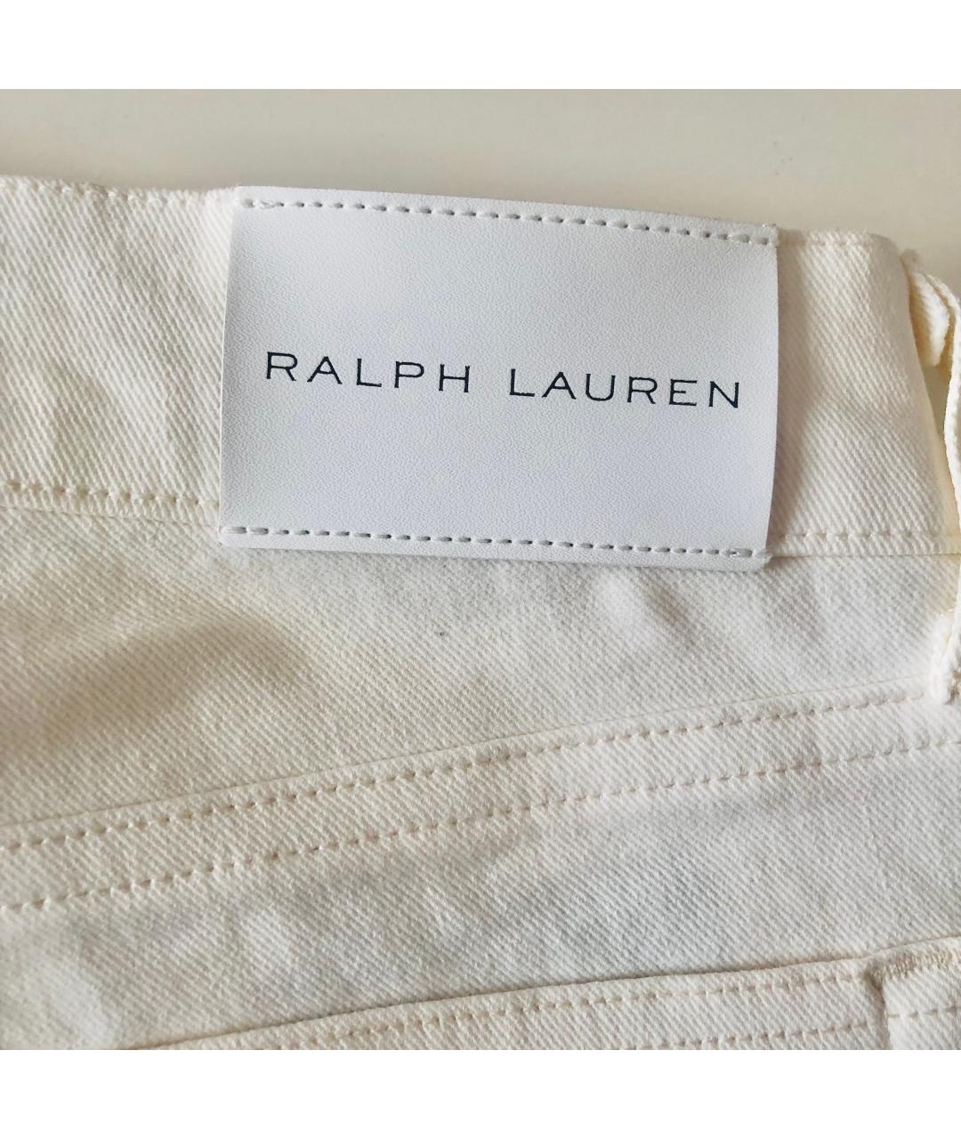 RALPH LAUREN Бежевые хлопко-эластановые джинсы слим, фото 5