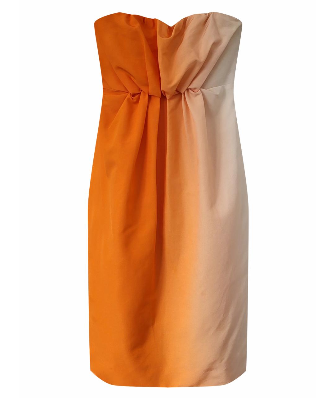 COS Оранжевое шелковое коктейльное платье, фото 1