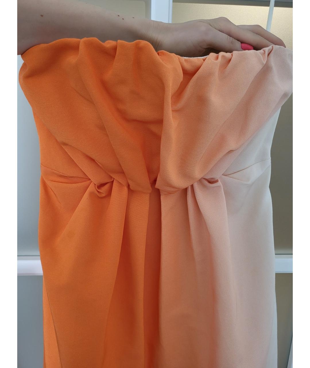 COS Оранжевое шелковое коктейльное платье, фото 4