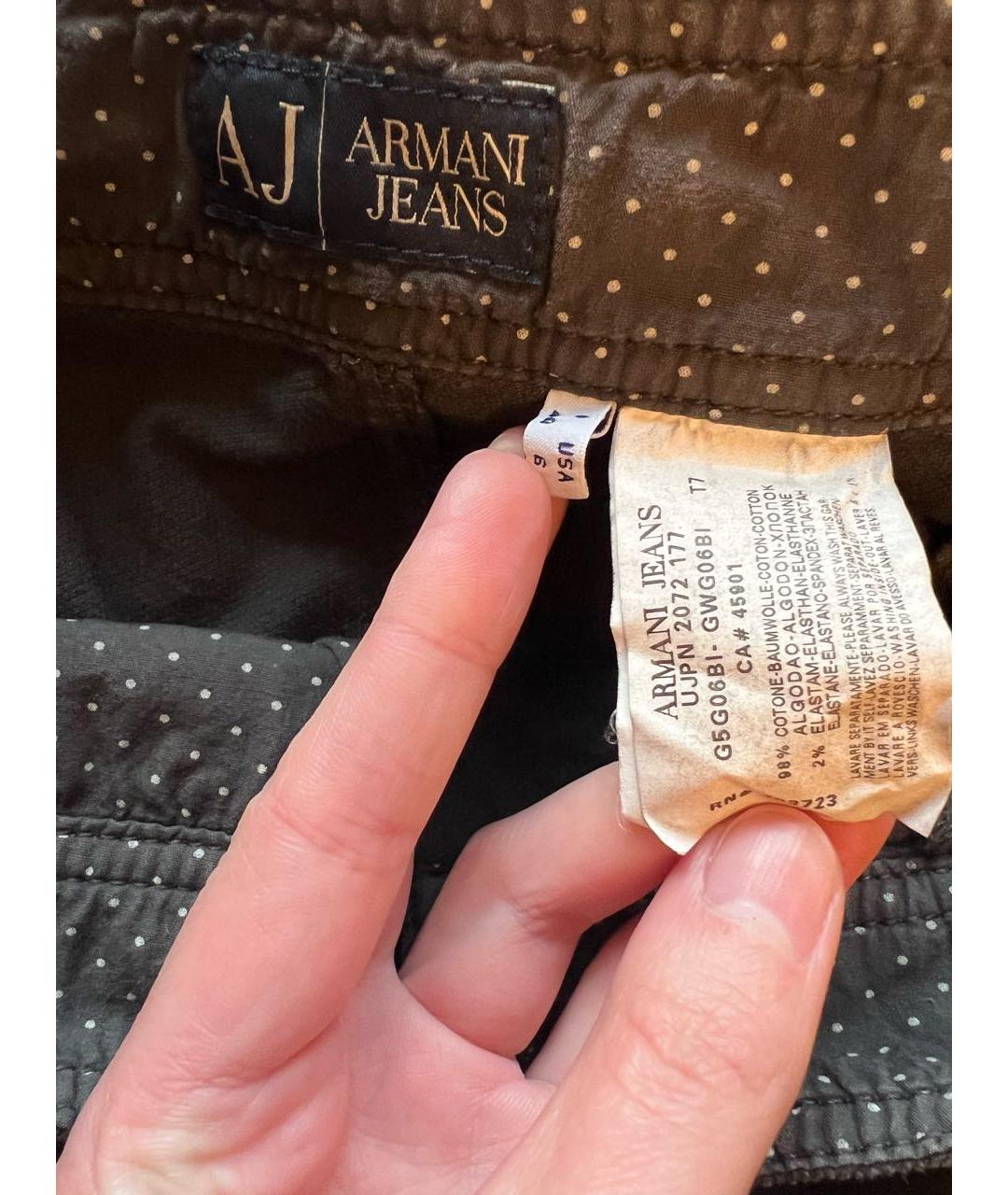 ARMANI JEANS Коричневая хлопковая юбка миди, фото 3