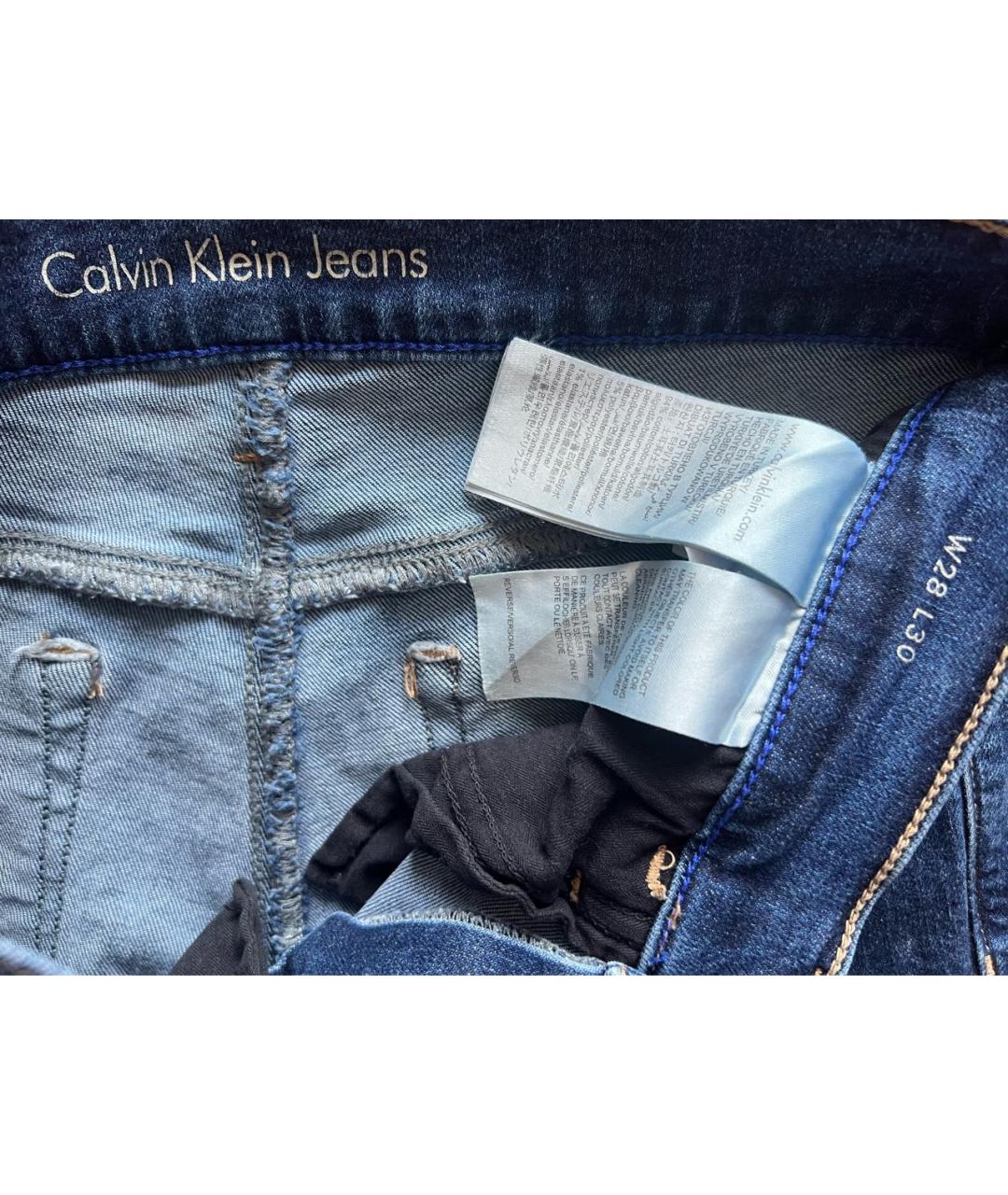 CALVIN KLEIN JEANS Темно-синие хлопковые джинсы слим, фото 2