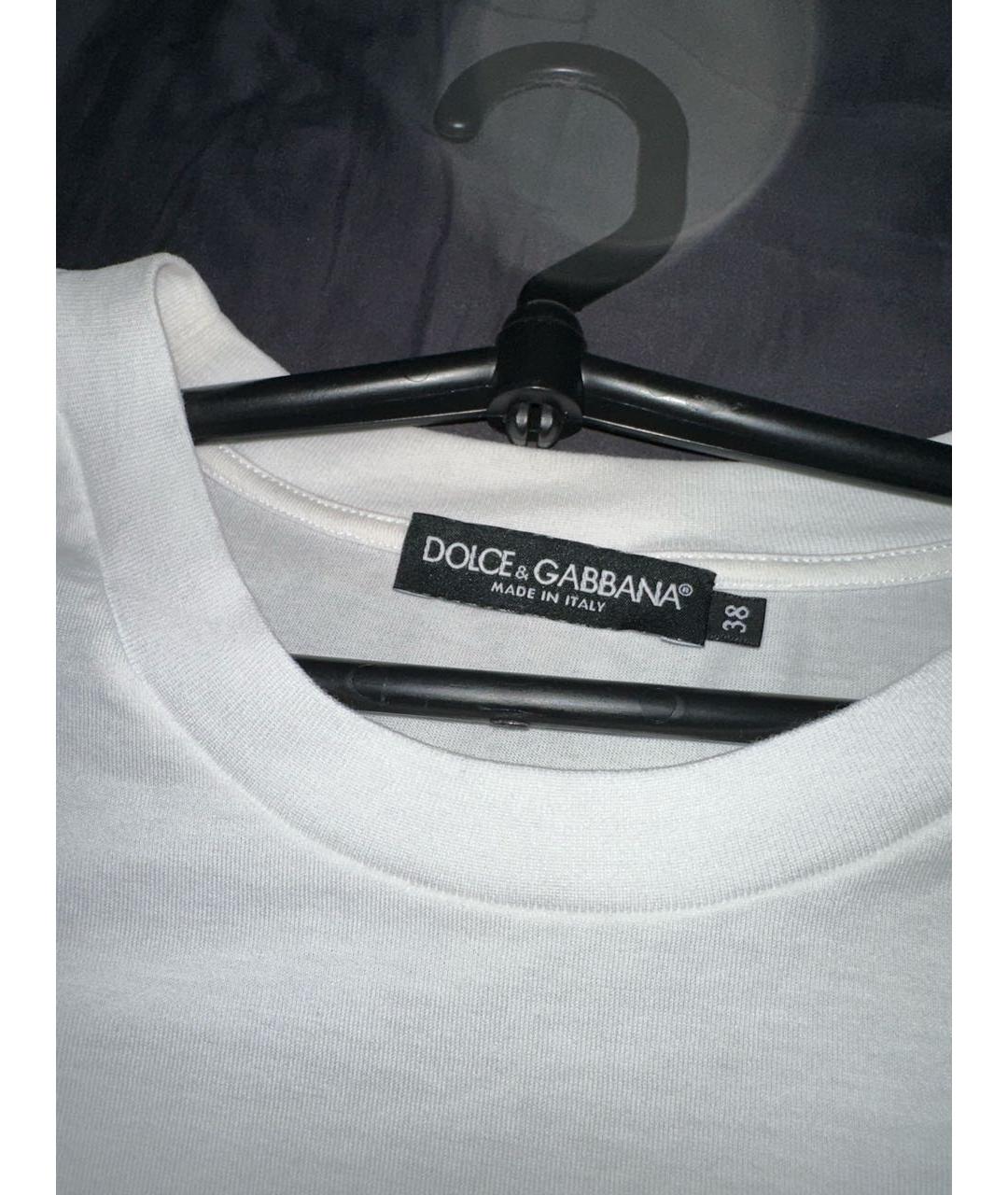 DOLCE&GABBANA Белая хлопко-эластановая футболка, фото 7