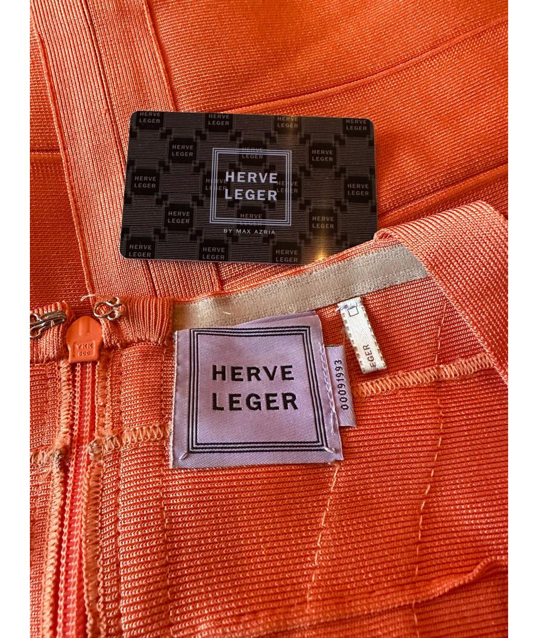 HERVE LEGER Оранжевое вечернее платье, фото 3
