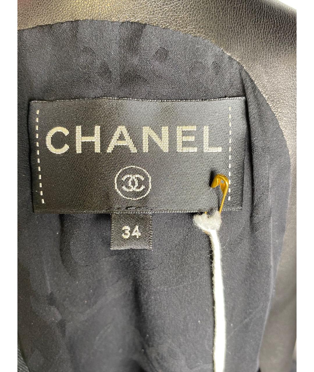 CHANEL Черное кожаное повседневное платье, фото 3