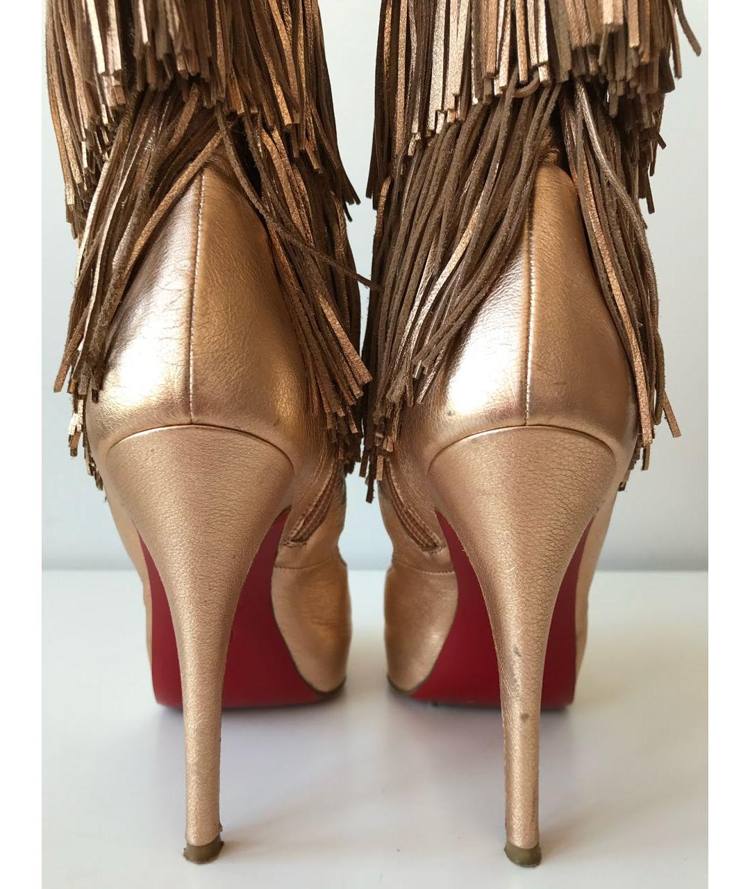 CHRISTIAN LOUBOUTIN Золотые полусапоги, фото 4