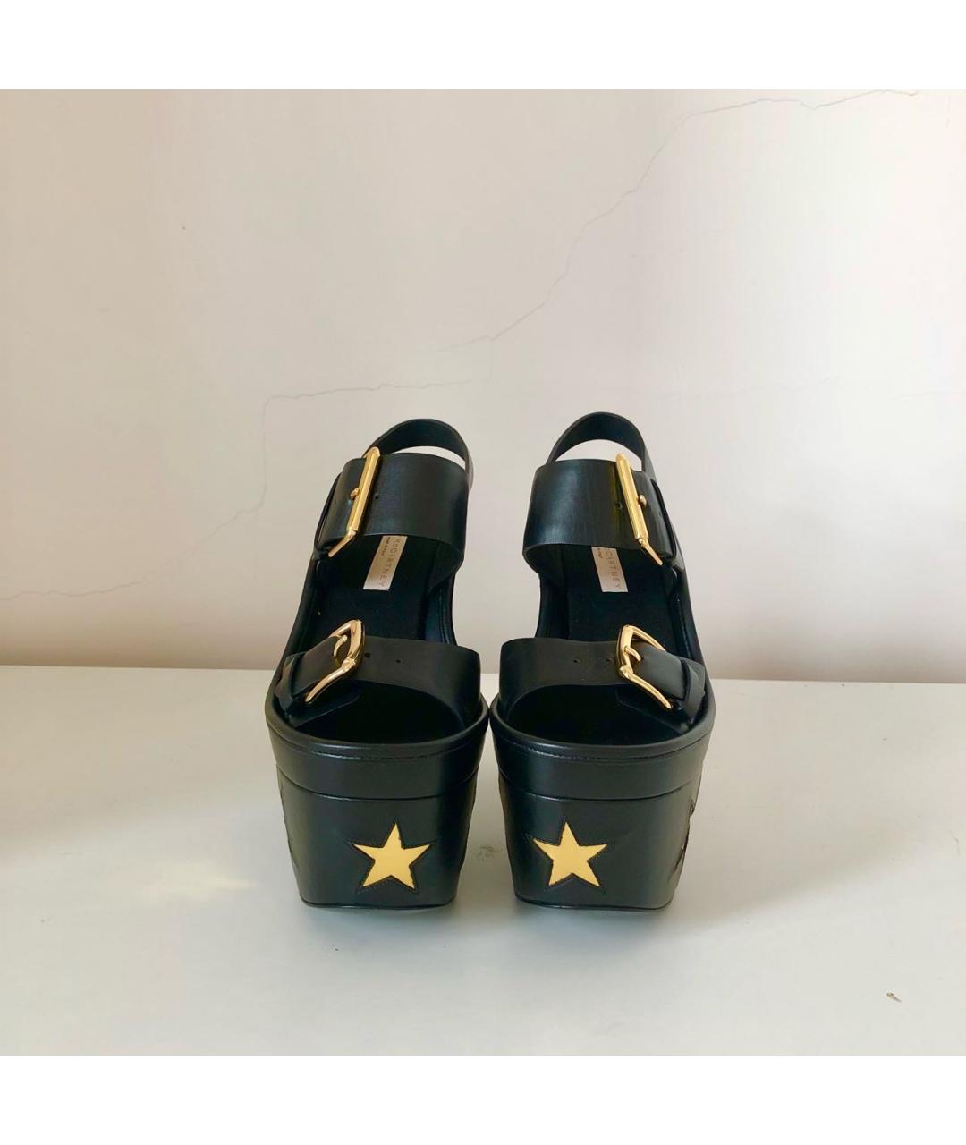 STELLA MCCARTNEY Черные кожаные босоножки, фото 4