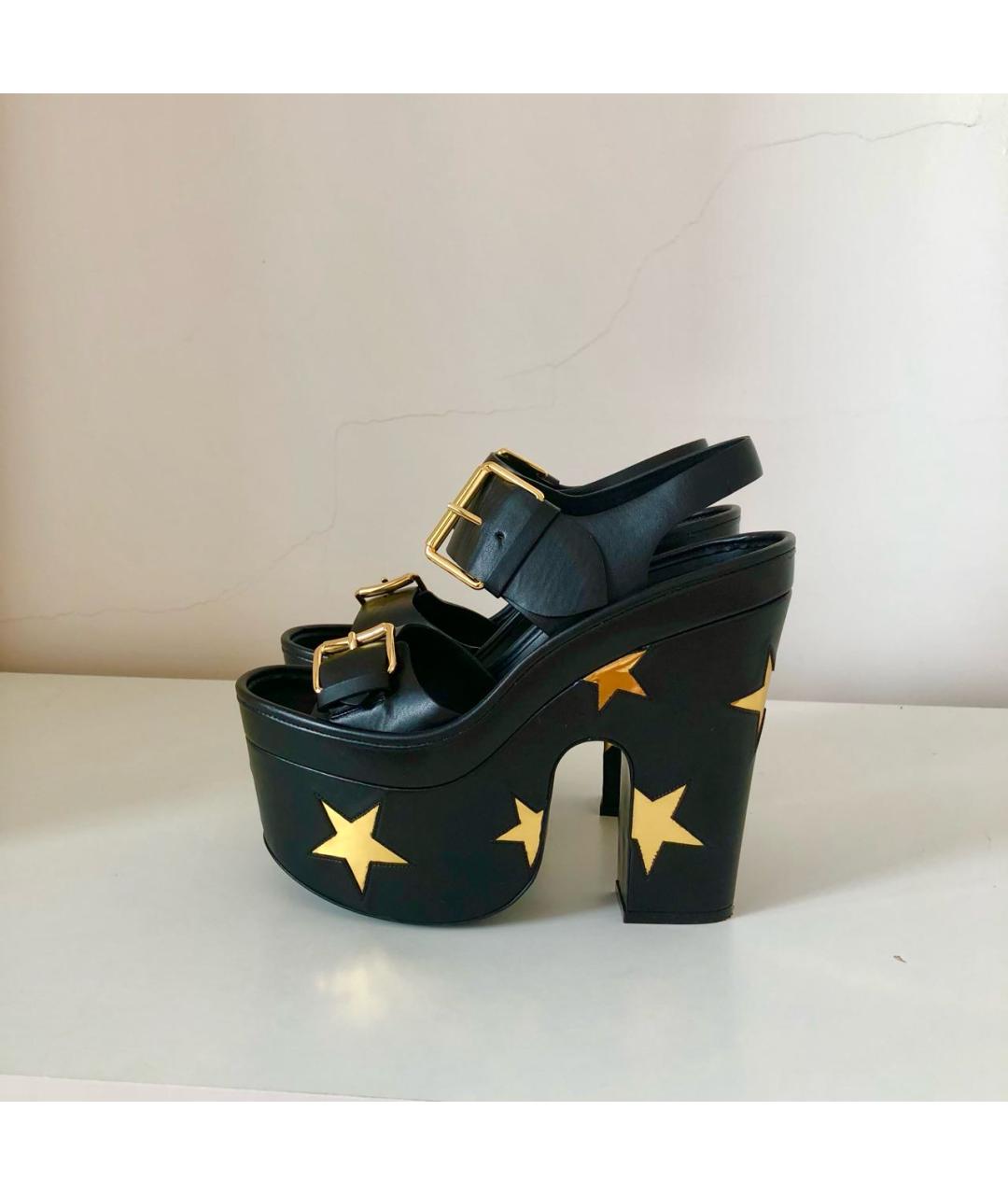 STELLA MCCARTNEY Черные кожаные босоножки, фото 5