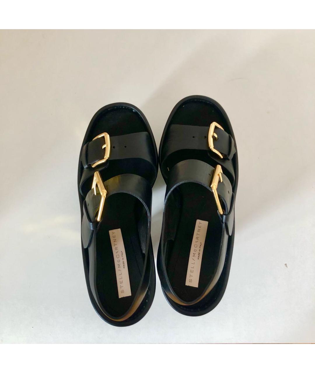 STELLA MCCARTNEY Черные кожаные босоножки, фото 2