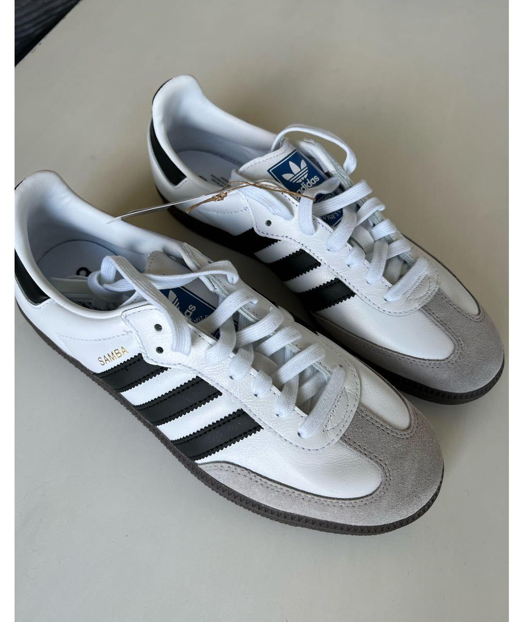 ADIDAS Белые кожаные кроссовки, фото 4