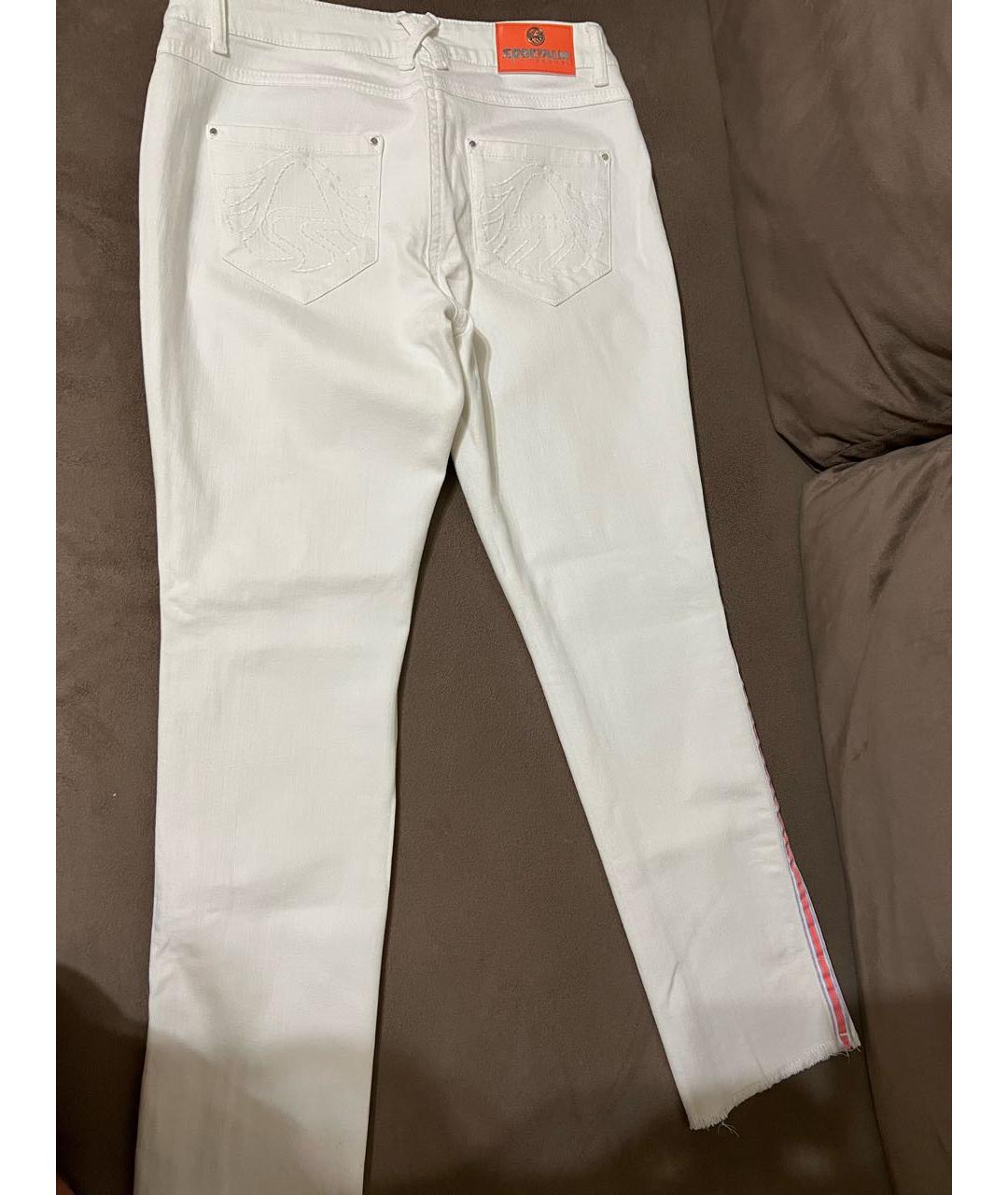 SPORTALM Белые хлопковые прямые джинсы, фото 2