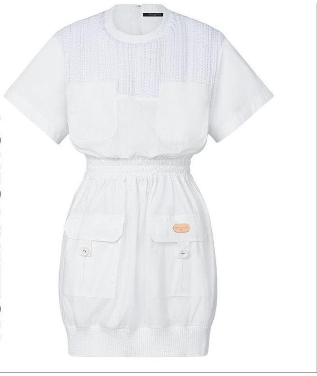 LOUIS VUITTON PRE-OWNED Белое хлопко-эластановое повседневное платье, фото 5