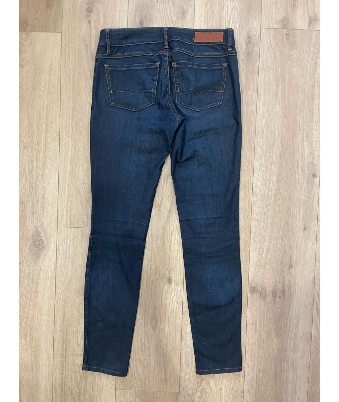 HUGO BOSS Темно-синие хлопко-эластановые джинсы слим, фото 2