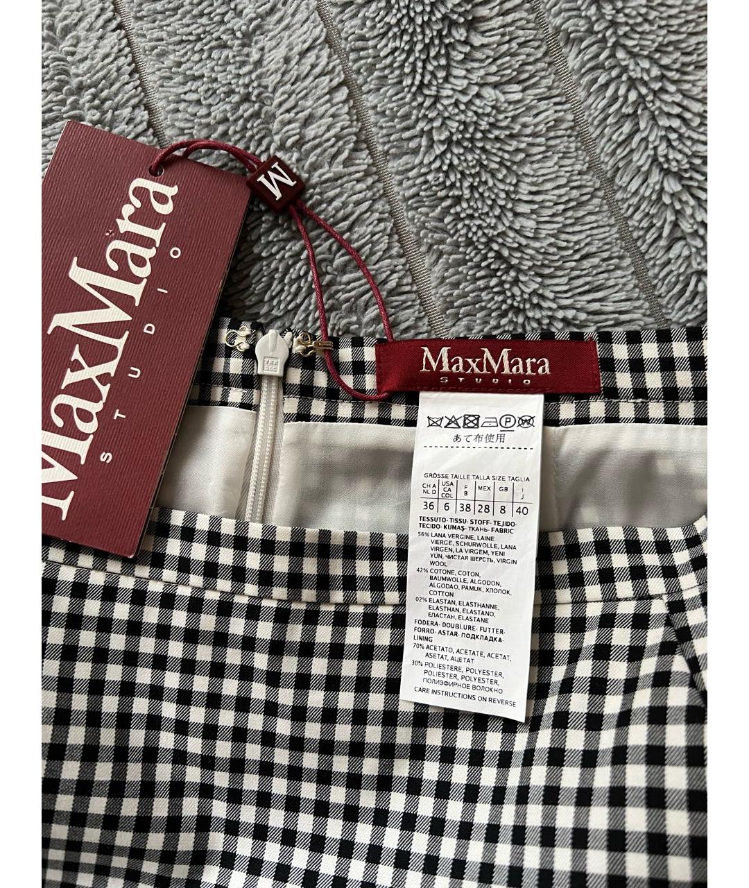 MAX MARA Черная шерстяная юбка миди, фото 2