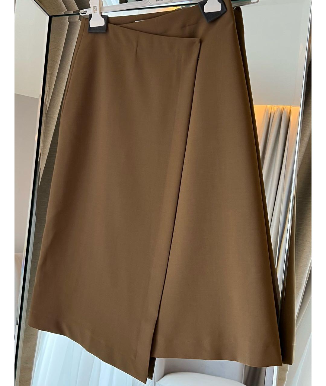 DEVEAUX New York Коричневая шерстяная юбка миди, фото 5