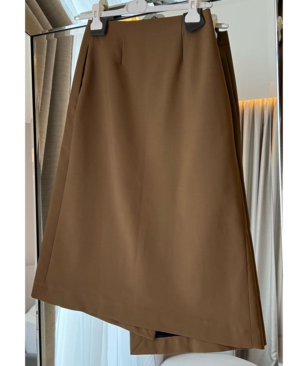 DEVEAUX New York Коричневая шерстяная юбка миди, фото 2