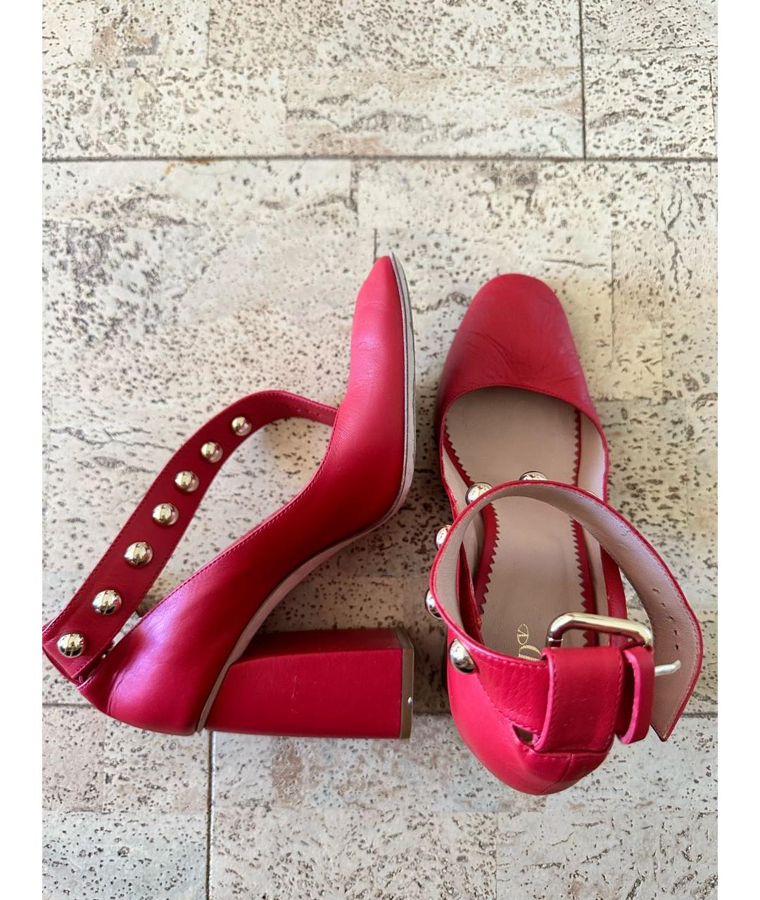 RED VALENTINO Красные кожаные туфли, фото 7