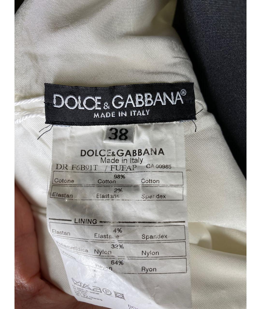 DOLCE&GABBANA Белое хлопко-эластановое повседневное платье, фото 3