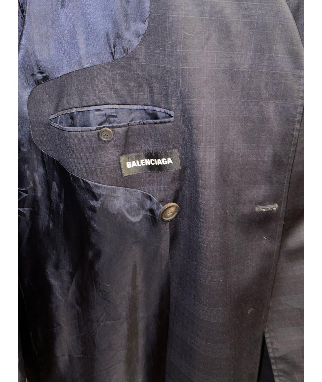 BALENCIAGA Темно-синий шерстяной пиджак, фото 7