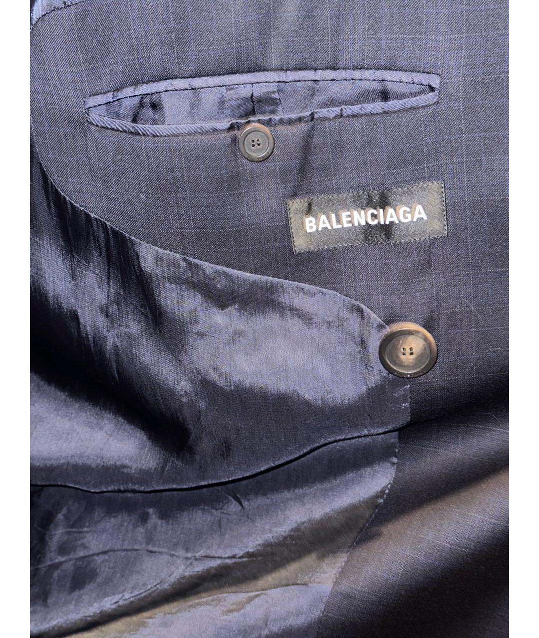 BALENCIAGA Темно-синий шерстяной пиджак, фото 5