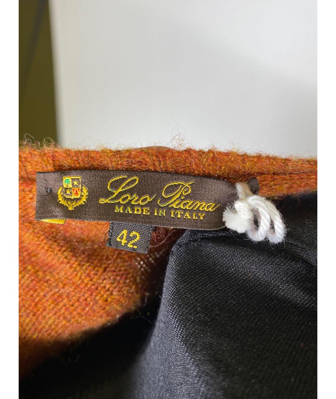 LORO PIANA Оранжевый кашемировый джемпер / свитер, фото 3