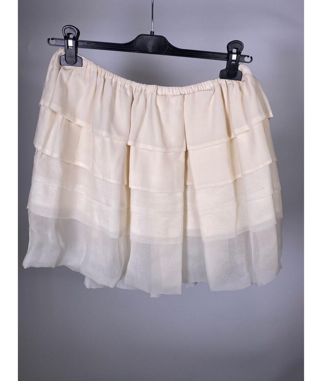 MIU MIU Белая юбка мини, фото 5