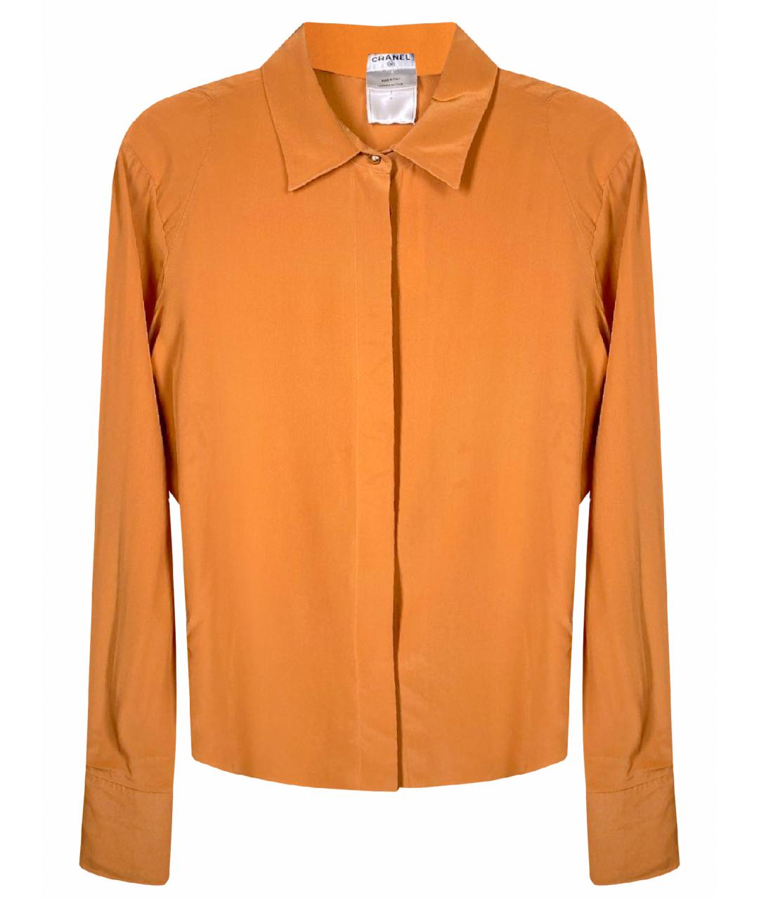 CHANEL PRE-OWNED Оранжевая шелковая блузы, фото 1