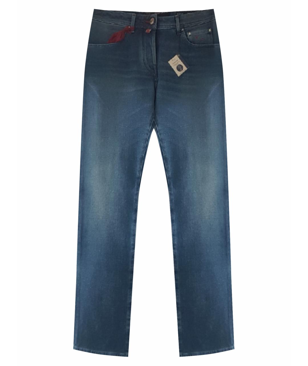 JACOB COHEN Синие хлопко-полиэстеровые прямые джинсы, фото 1