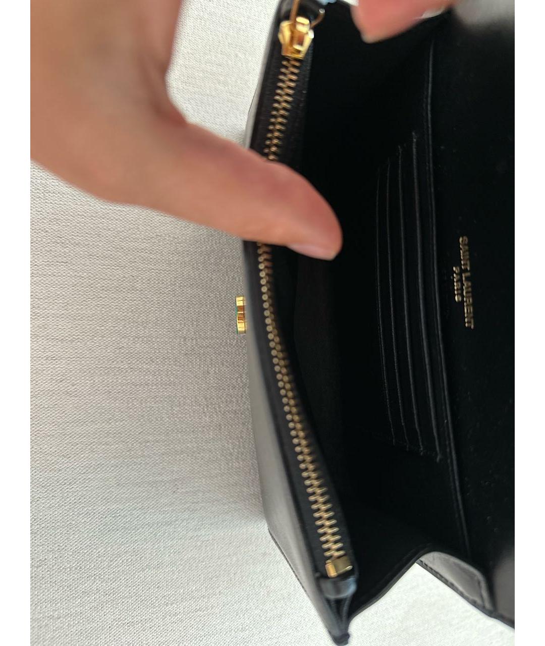 SAINT LAURENT Черная кожаная поясная сумка, фото 4
