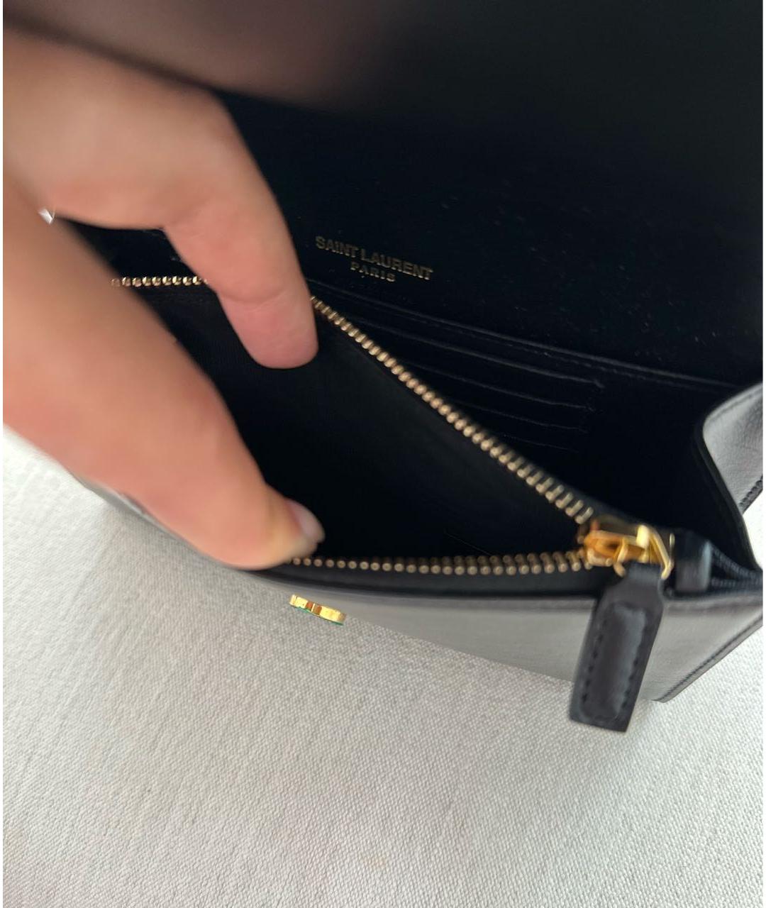 SAINT LAURENT Черная кожаная поясная сумка, фото 6