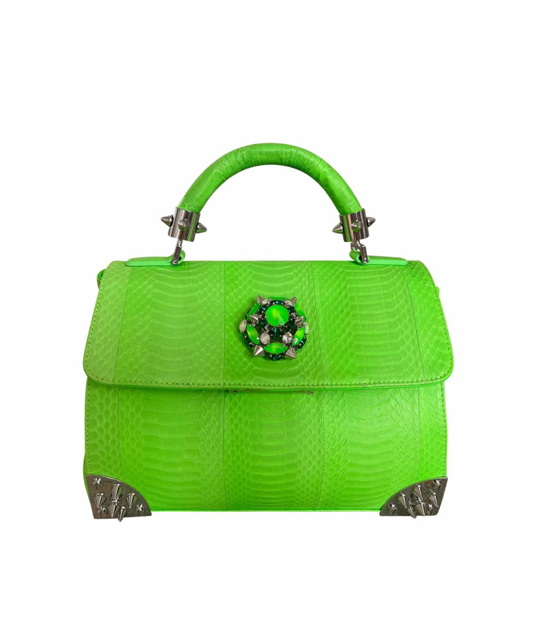 PHILIPP PLEIN Салатовая сумка тоут из экзотической кожи, фото 1
