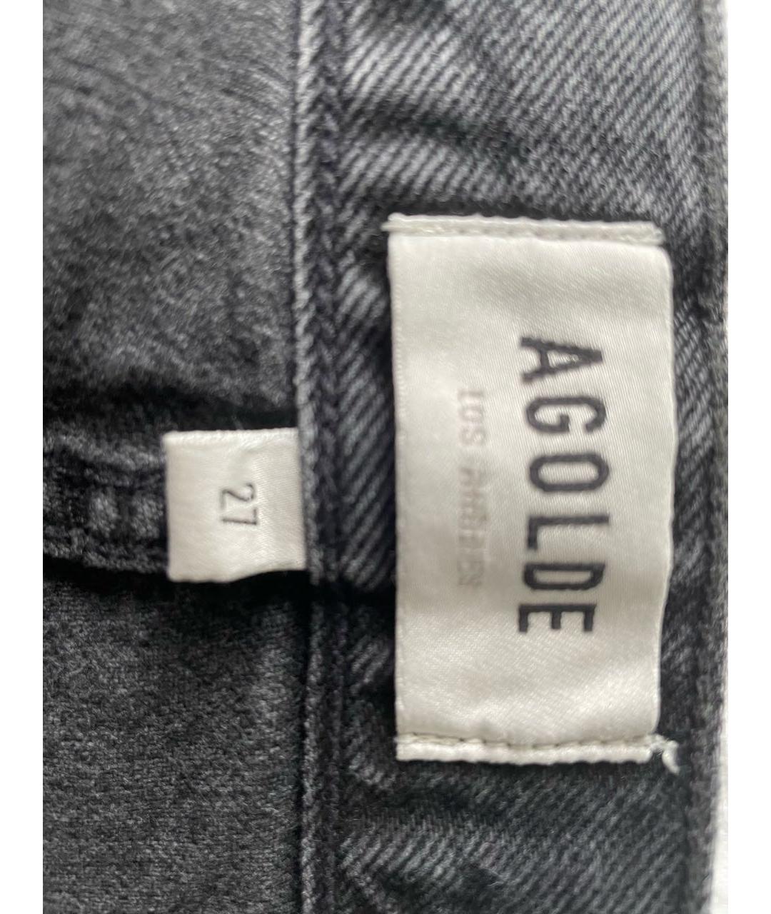 AGOLDE Антрацитовые хлопковые прямые джинсы, фото 3