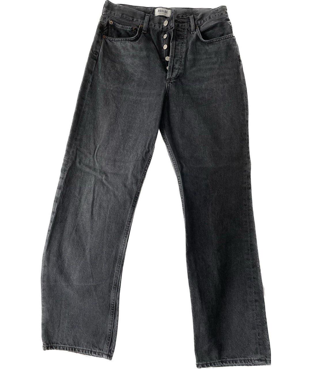 AGOLDE Антрацитовые хлопковые прямые джинсы, фото 1