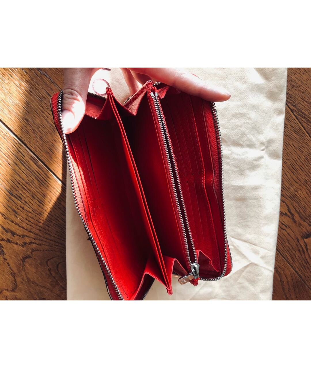 LOUIS VUITTON PRE-OWNED Красный кожаный кошелек, фото 4