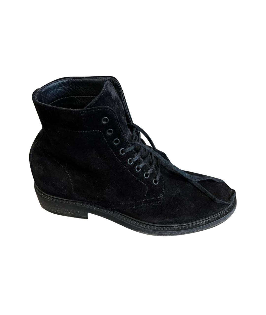 SAINT LAURENT Черные замшевые ботинки, фото 1
