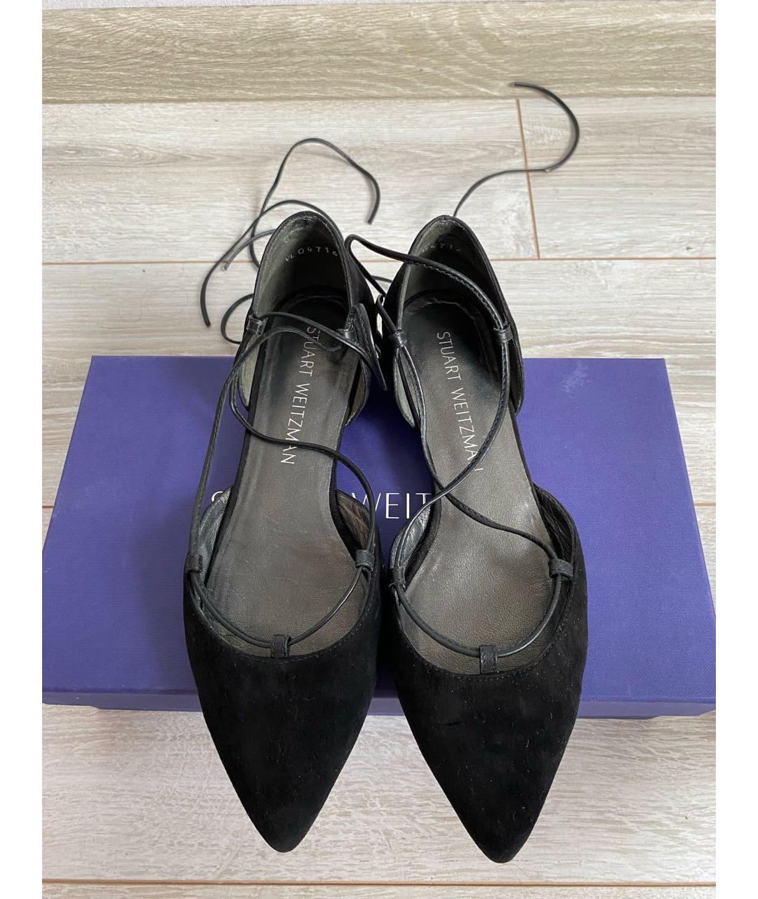 STUART WEITZMAN Черные замшевые туфли, фото 2