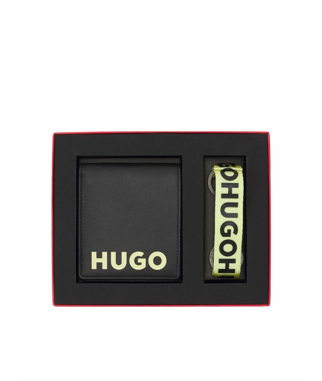 HUGO BOSS Черный кожаный кошелек, фото 1
