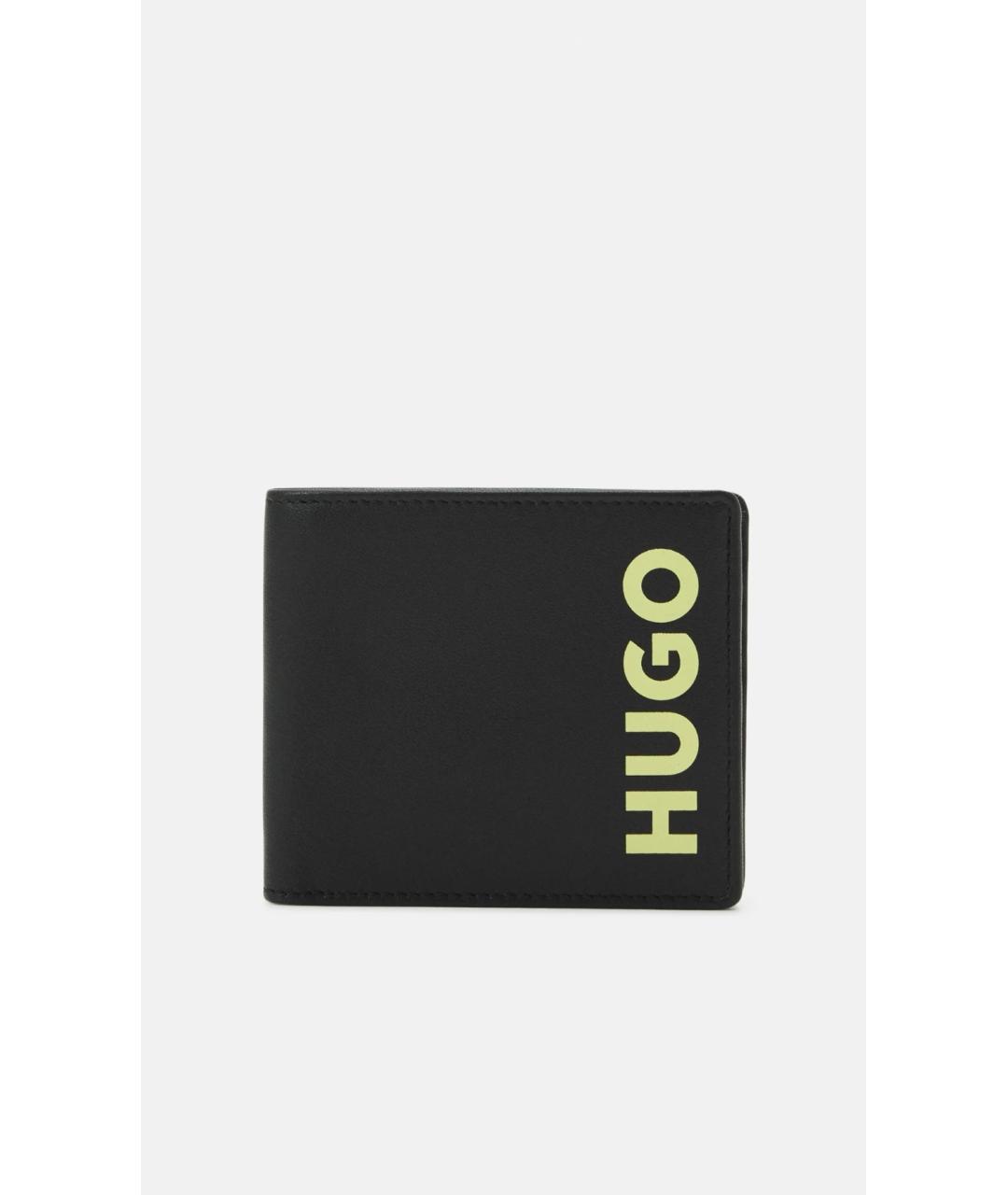 HUGO BOSS Черный кожаный кошелек, фото 2
